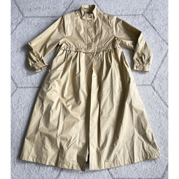 Vintage 1960s Beige Raincoat A-Line Water Repellent Trench Made in Hong Kong - Picture 1 of 8